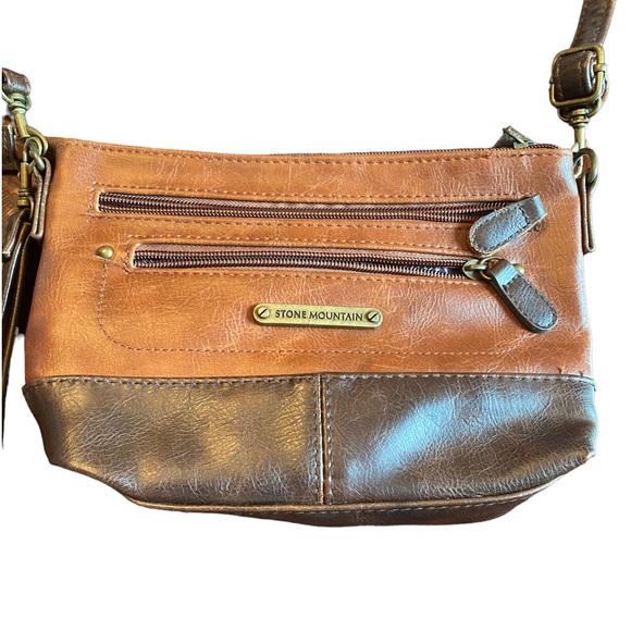 Stone Mountain 2 Tone Brown Convertible Crossbody Purse - Picture 1 of 10